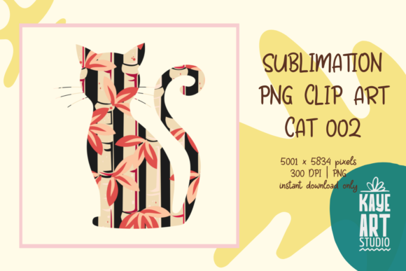 Cat Sublimation PNG Clip Art 002