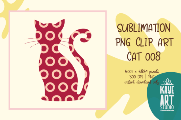 Cat Sublimation PNG Clip Art 008