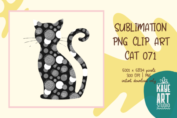 Cat Sublimation PNG Clip Art 071
