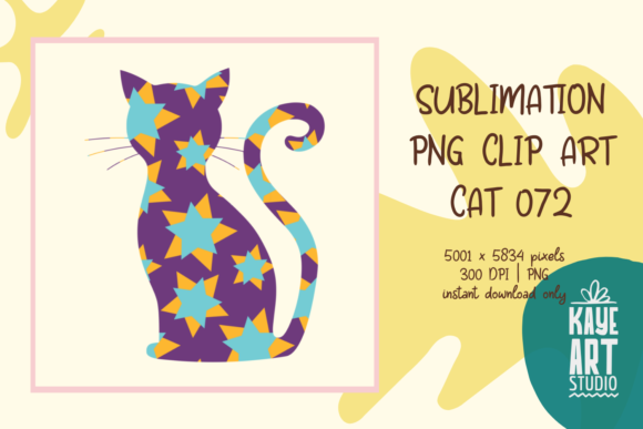 Cat Sublimation PNG Clip Art 072