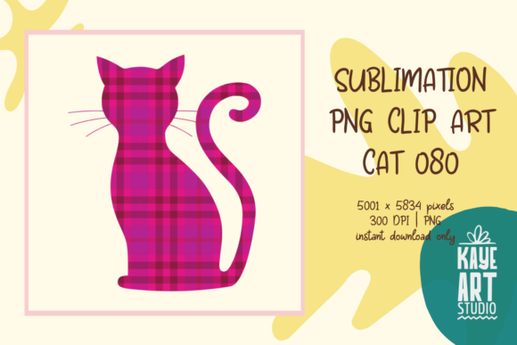 Cat Sublimation PNG Clip Art 080
