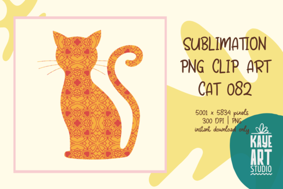 Cat Sublimation PNG Clip Art 082