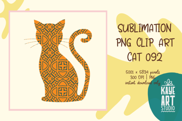 Cat Sublimation PNG Clip Art 092
