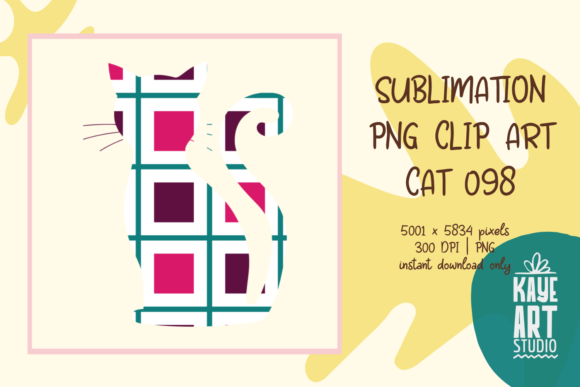 Cat Sublimation PNG Clip Art 098
