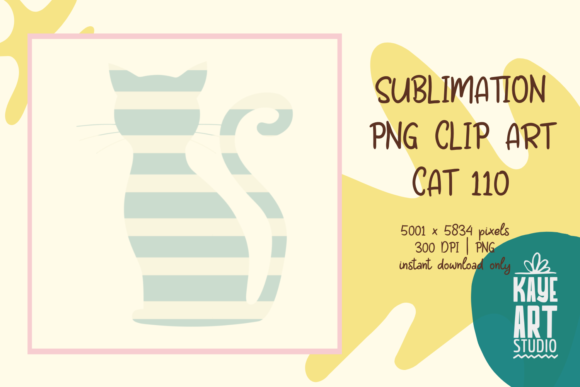 Cat Sublimation PNG Clip Art 110