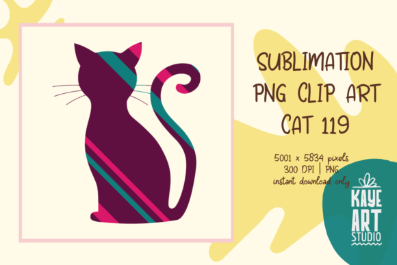 Cat Sublimation PNG Clip Art 119