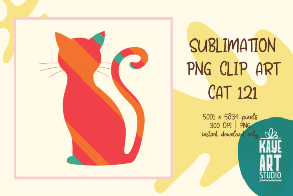 Cat Sublimation PNG Clip Art 121
