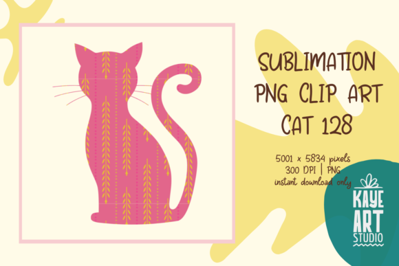 Cat Sublimation PNG Clip Art 128