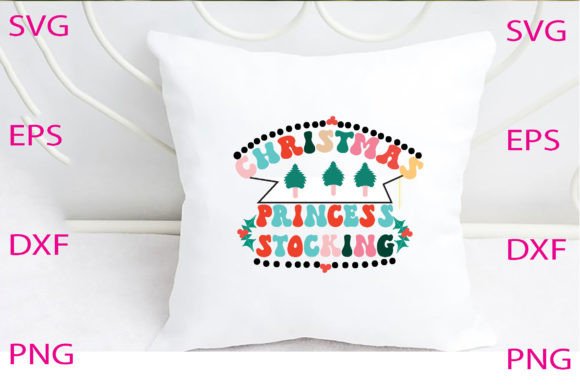 Christmas Princess Stocking Svg Design