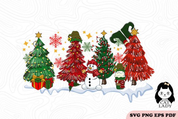 Christmas Trees ELF SVG PNG
