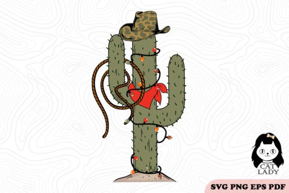 Free Cactus Cowboy Christmas SVG PNG