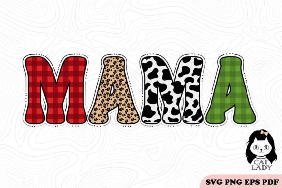 Free Plaid Mama Christmas SVG PNG