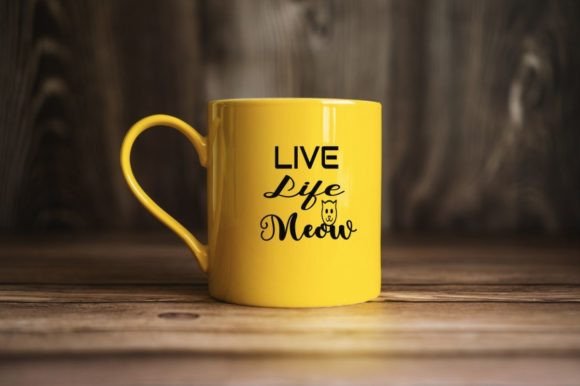 Live Life Meow- Cat Lovers Funny Quotes