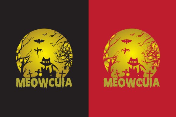 Meow I'm a Cat T Shirt Design Halloween