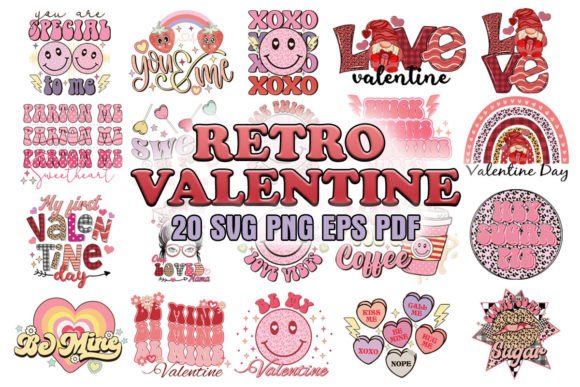 Retro Valentine SVG Sublimation Bundle