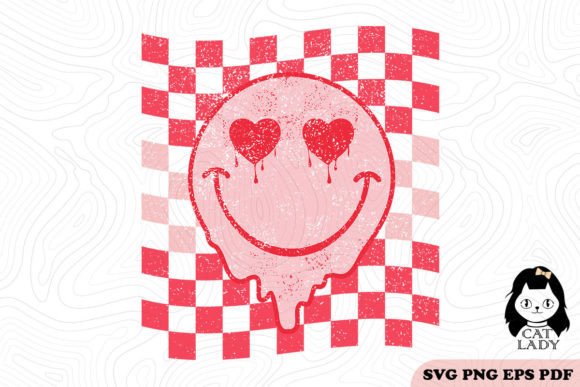 Retro Valentines Smiley Face SVG PNG