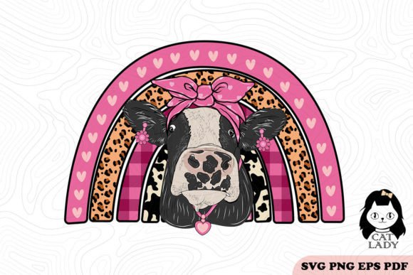 Valentine Cow SVG PNG Sublimation