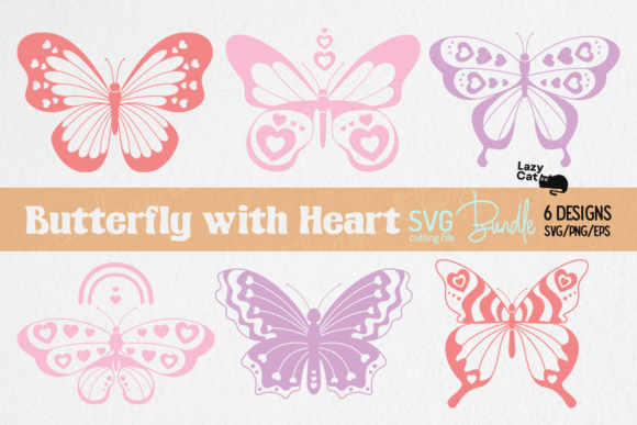 Valentines Butterfly Heart SVG Bundle