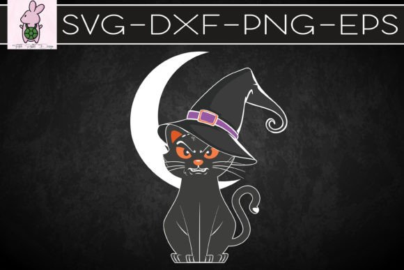 Vintage Scary Halloween Black Cat